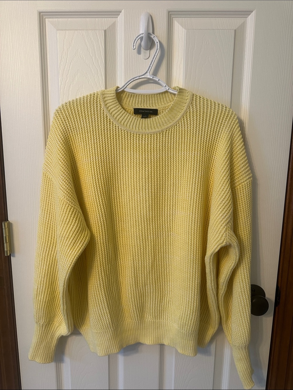 Ann Taylor Soft Yellow Crewneck Sweater